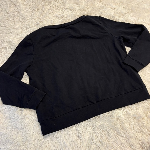 NY&CO Black sweater boat neck cheetah print three hearts size LARGE - Picture 5 of 8